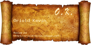 Oriold Kevin névjegykártya